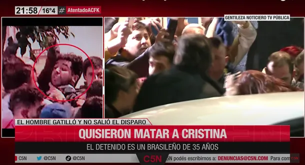 Intentaron asesinar a Cristina Kirchner: quién es el hombre que quiso matar a la Vicepresidenta